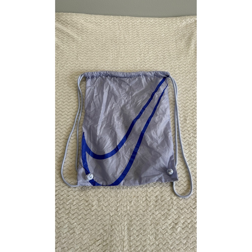 Nike Racing Drawstring Bag Lavender Blue Swoosh Logo Cinch Gym Sack 4313